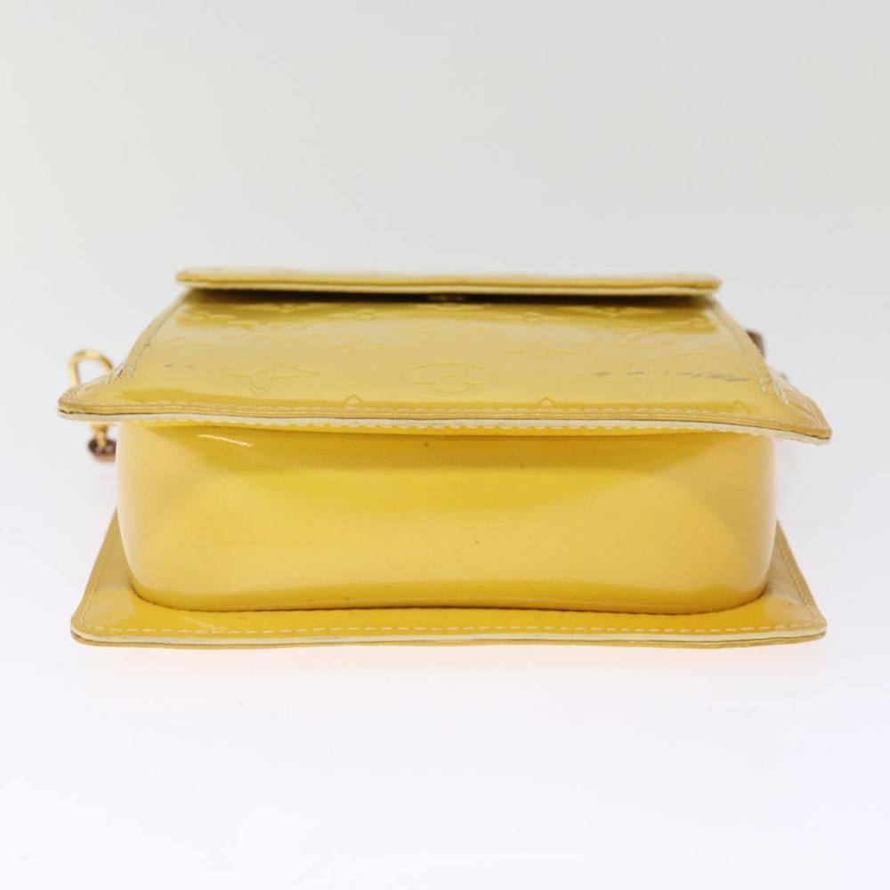 LOUIS VUITTON Monogram Vernis Motto Pouch Lime Yellow M91059 LV Auth 75874 - Picture 5 of 16